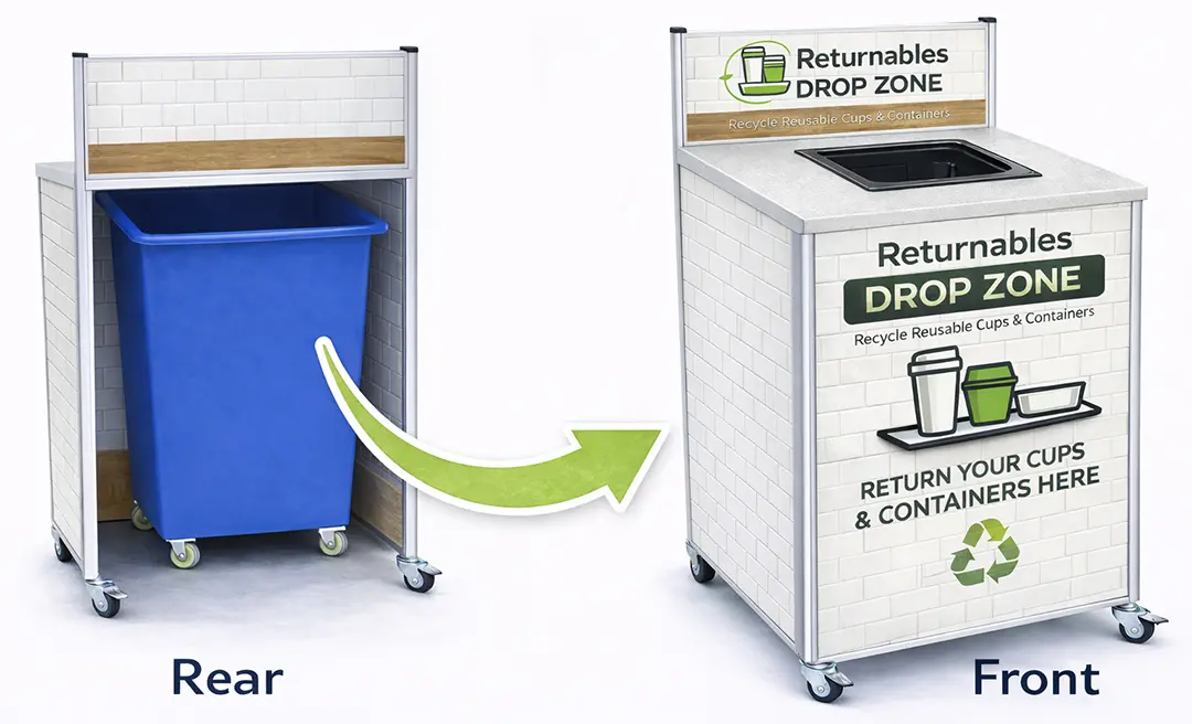 returnables-drop-off-zone-tiled tiled returnable drop off zone waste clearing